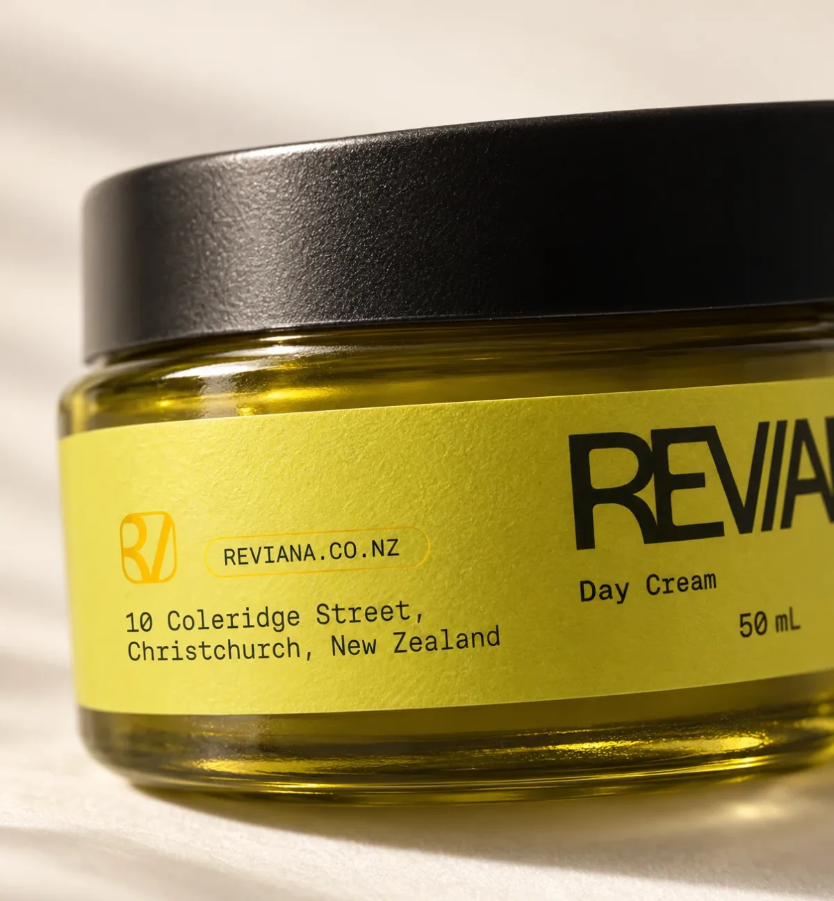 Existing Day Cream back label showing Christchurch