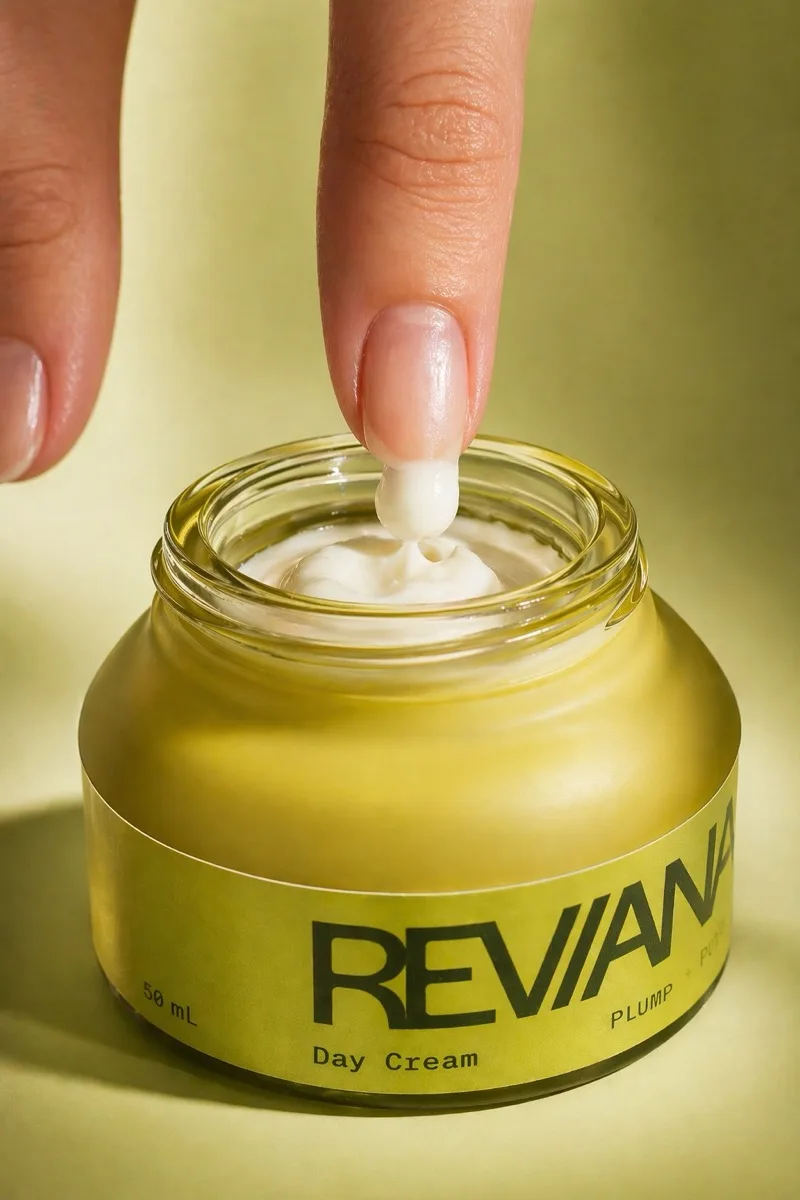 Moisture Locking Day Cream — product and lifestyle photograph
