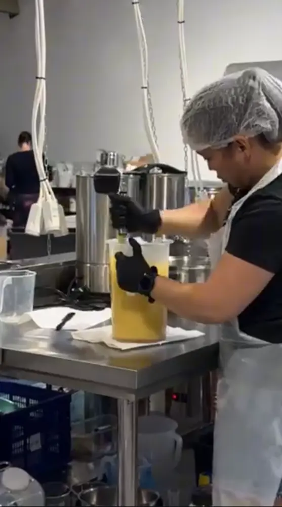 Our PrimalPantry team mixing skincare