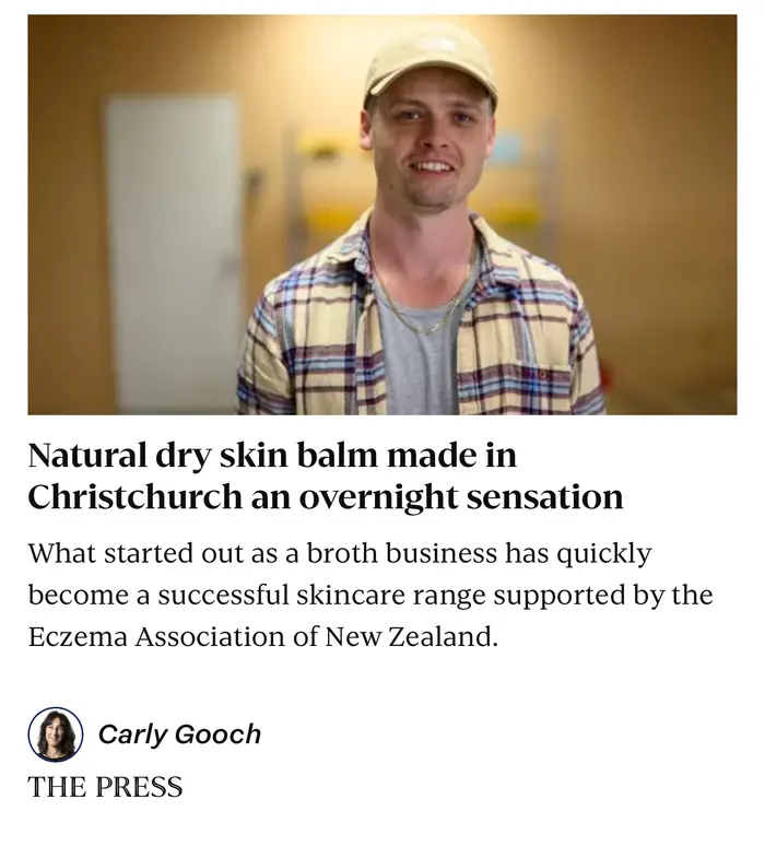 The Press article about PrimalPantry’s Christchurch skincare business